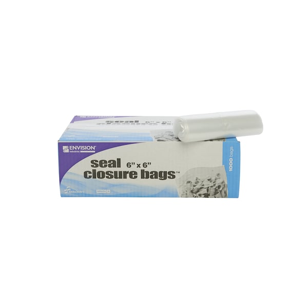 Stout By Envision Clear Resealable Zipper Seal Storage Bags 6 x 6 Case of 1000 Bags, 1000PK ZF-002C - main